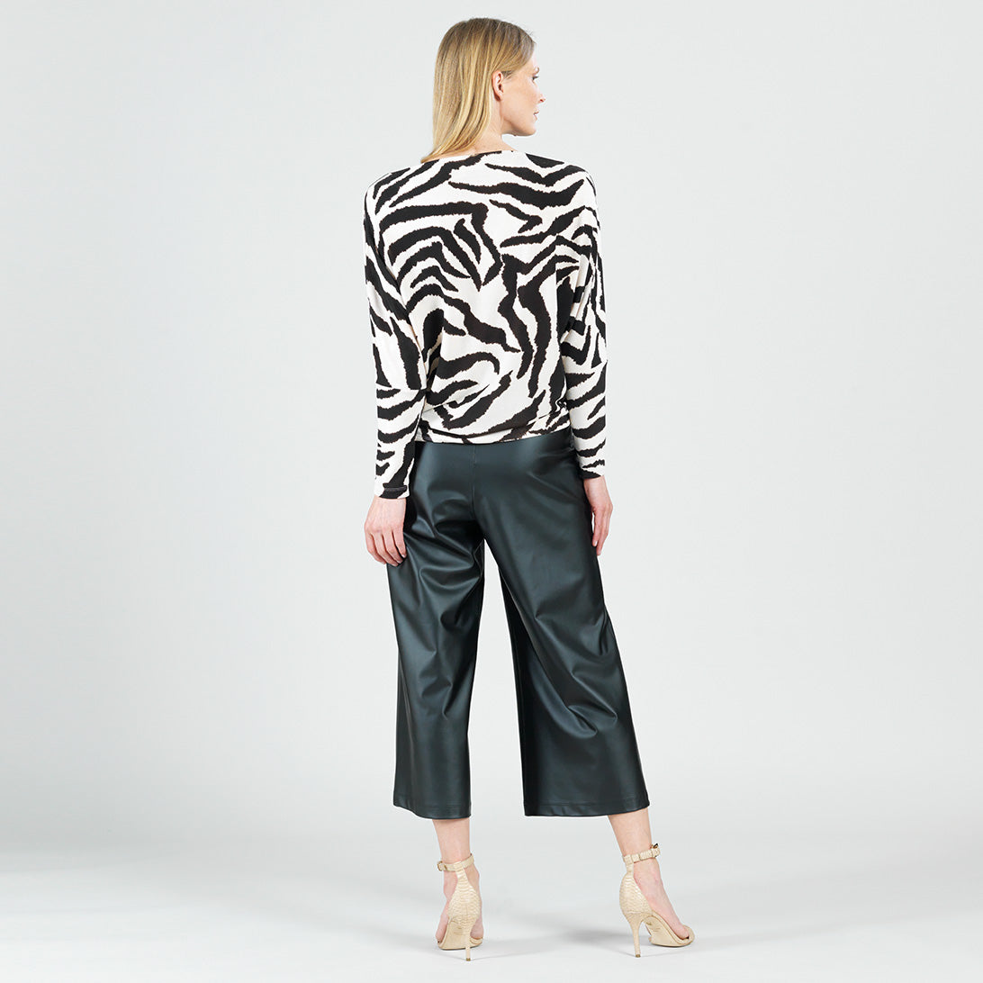Cozy Knit - Boat Neck Side Ruched Sweater - Zebra - Final Sale | Clara Sunwoo