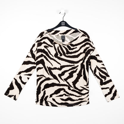 Cozy Knit - Boat Neck Side Ruched Sweater - Zebra - Final Sale | Clara Sunwoo