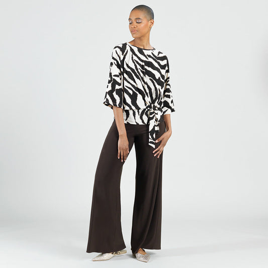 Cozy Knit - Side Tie Sweater Top - Zebra - Final Sale | Clara Sunwoo