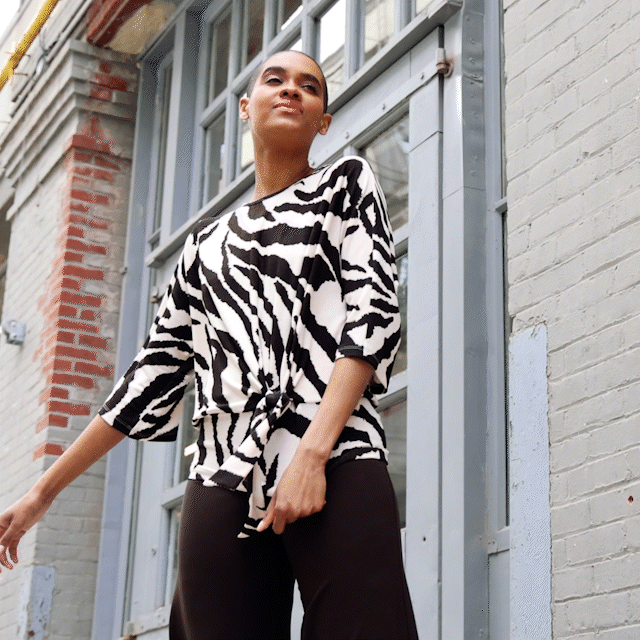 Cozy Knit - Side Tie Sweater Top - Zebra - Final Sale | Clara Sunwoo