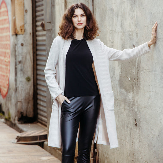 Chunky Ribbed - Modern Pocket Sweater Cardigan - Sand - Final Sale! | Clara Sunwoo