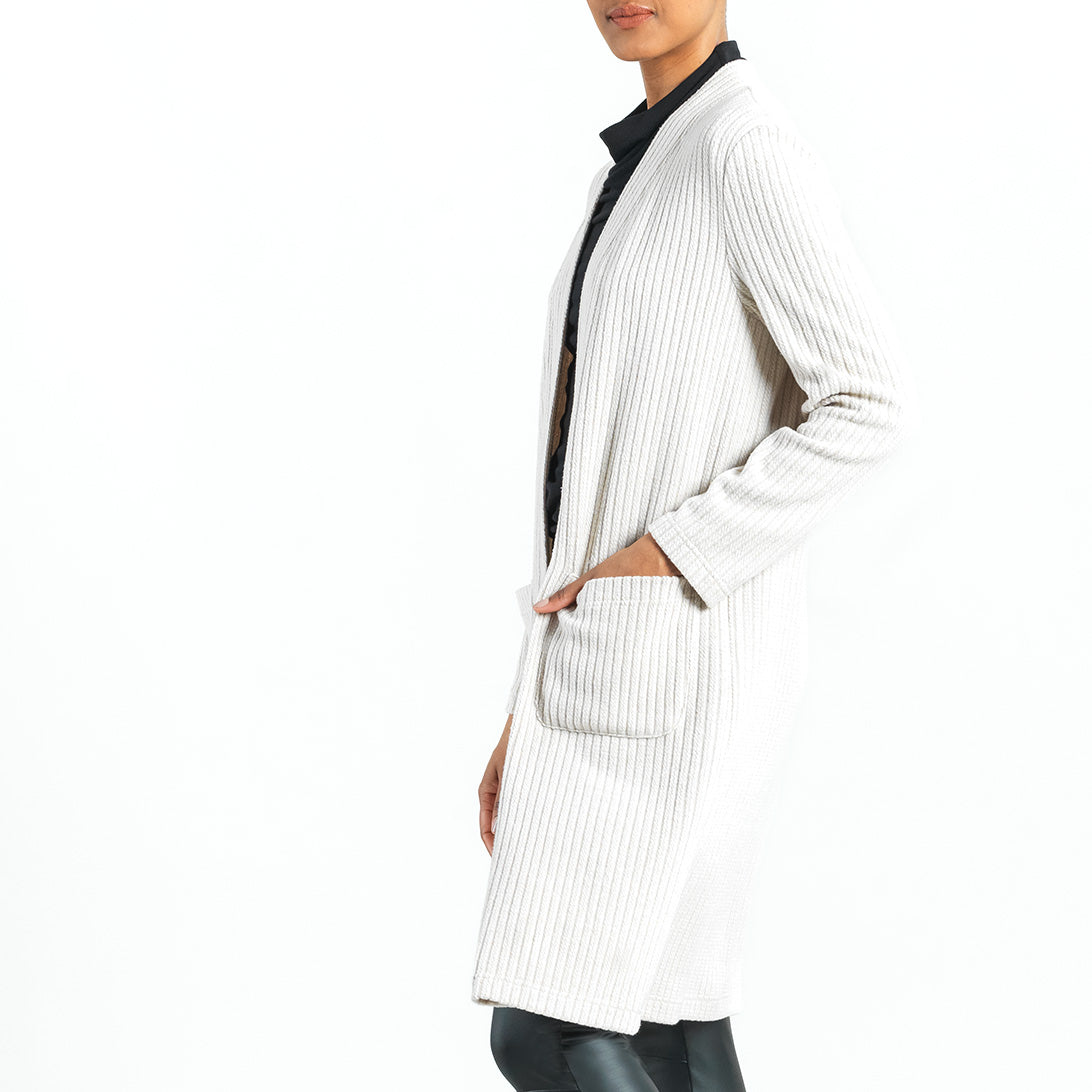 Chunky Ribbed - Modern Pocket Sweater Cardigan - Sand - Final Sale! | Clara Sunwoo