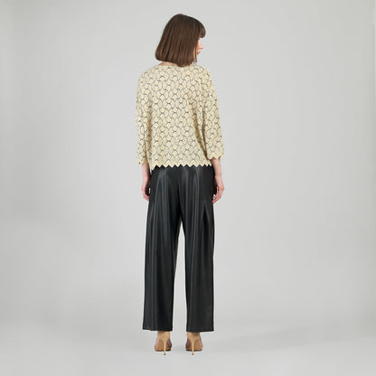 Crochet Knit - Scallop Hem Box Sweater Top - Fan Shell - Final Sale | Clara Sunwoo