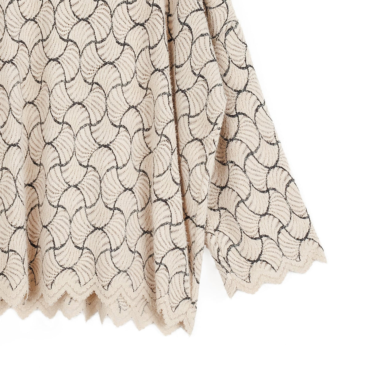 Crochet Knit - Scallop Hem Box Sweater Top - Fan Shell - Final Sale | Clara Sunwoo