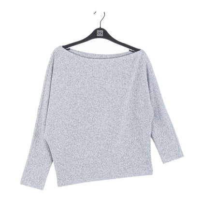 Plush Shimmer - Angled Neck Sweater - Gray | Clara Sunwoo