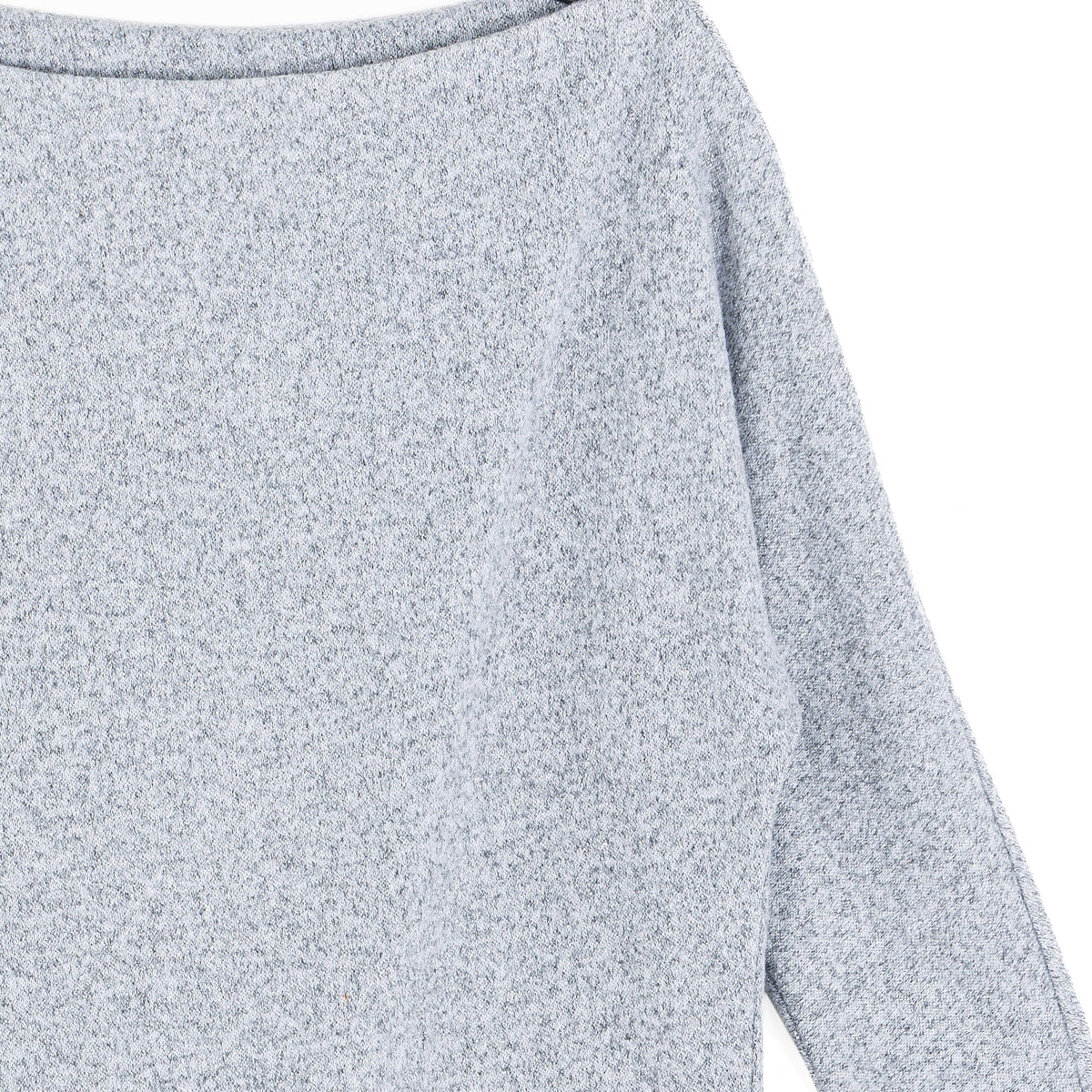 Plush Shimmer - Angled Neck Sweater - Gray | Clara Sunwoo