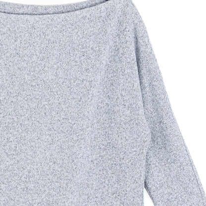 Plush Shimmer - Angled Neck Sweater - Gray | Clara Sunwoo