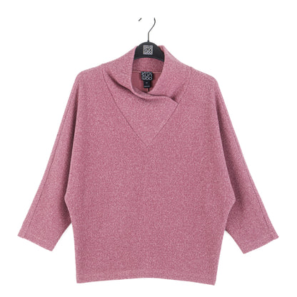 Plush Ribbed - Crossover Petal Neck Sweater - Mauve | Clara Sunwoo