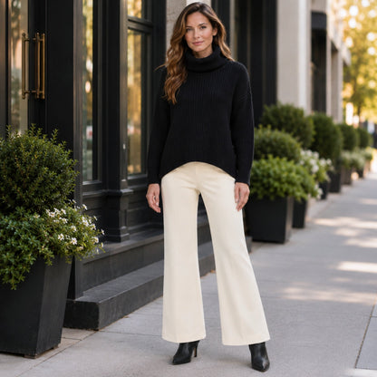 Chunky Ribbed - Tipped Hem Sweater Top - Black- Final Sale | Clara Sunwoo