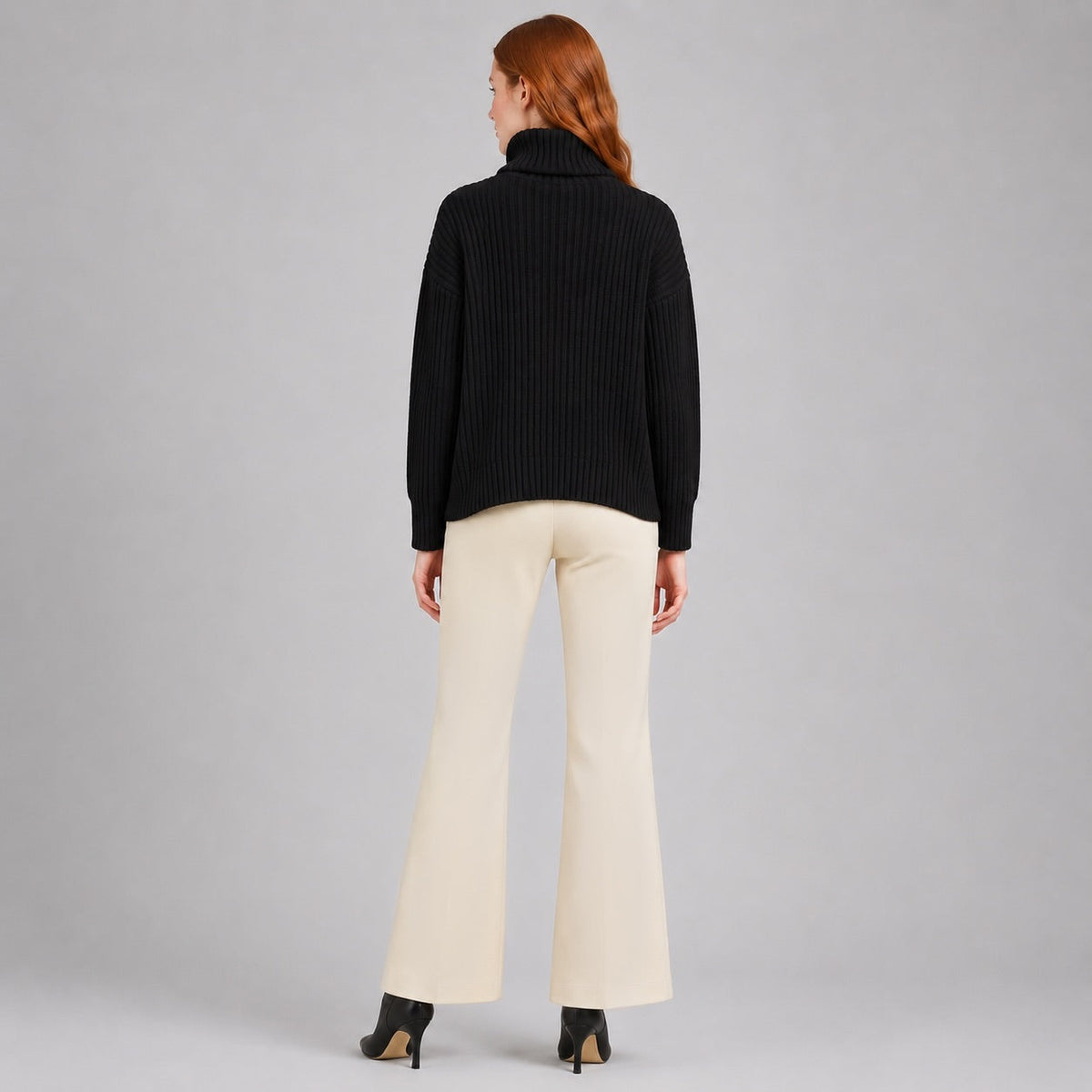 Chunky Ribbed - Tipped Hem Sweater Top - Black- Final Sale | Clara Sunwoo