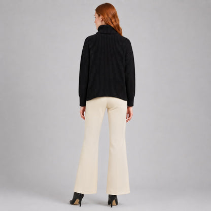 Chunky Ribbed - Tipped Hem Sweater Top - Black- Final Sale | Clara Sunwoo