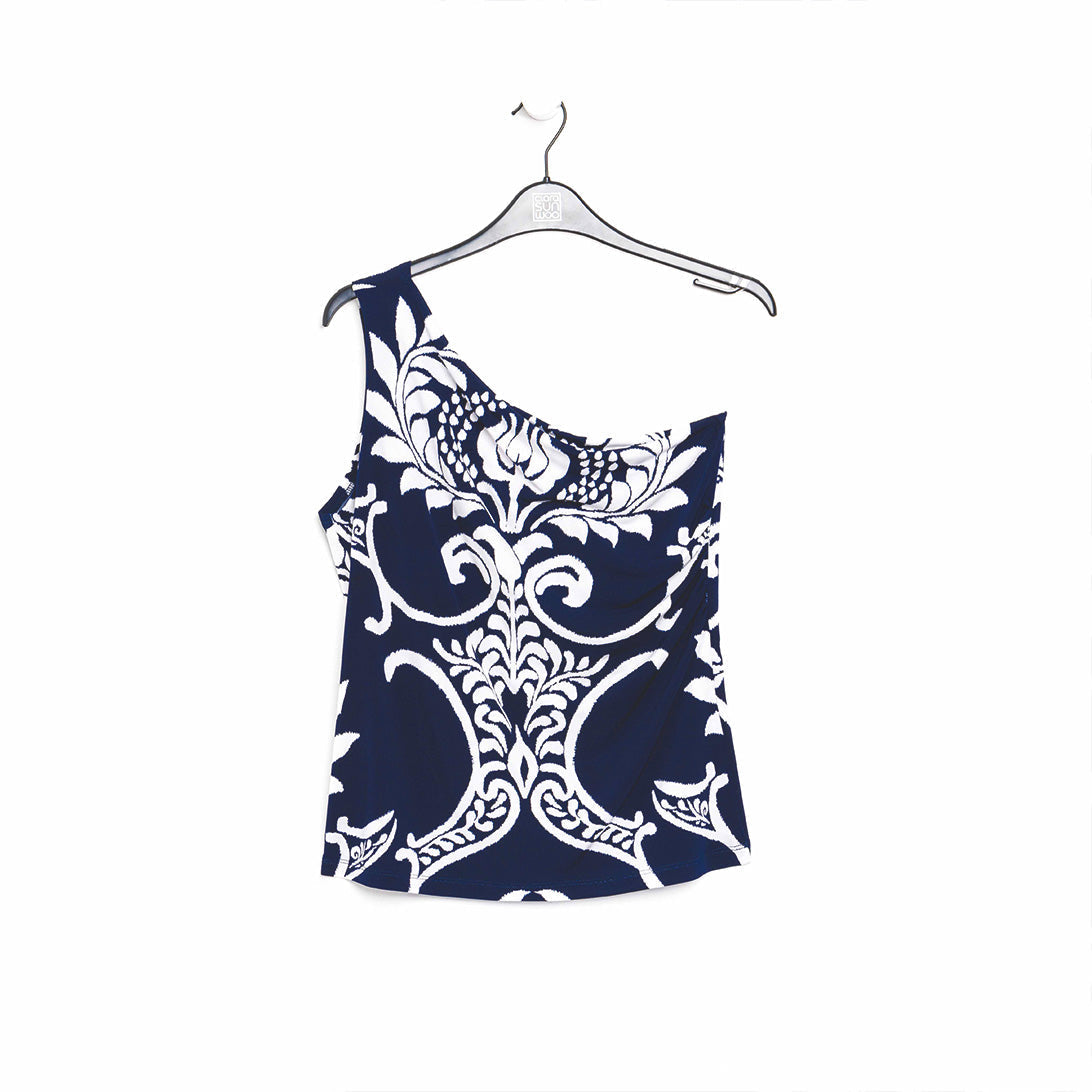 One Shoulder Top - Paisley Leaf - Final Sale! | Clara Sunwoo