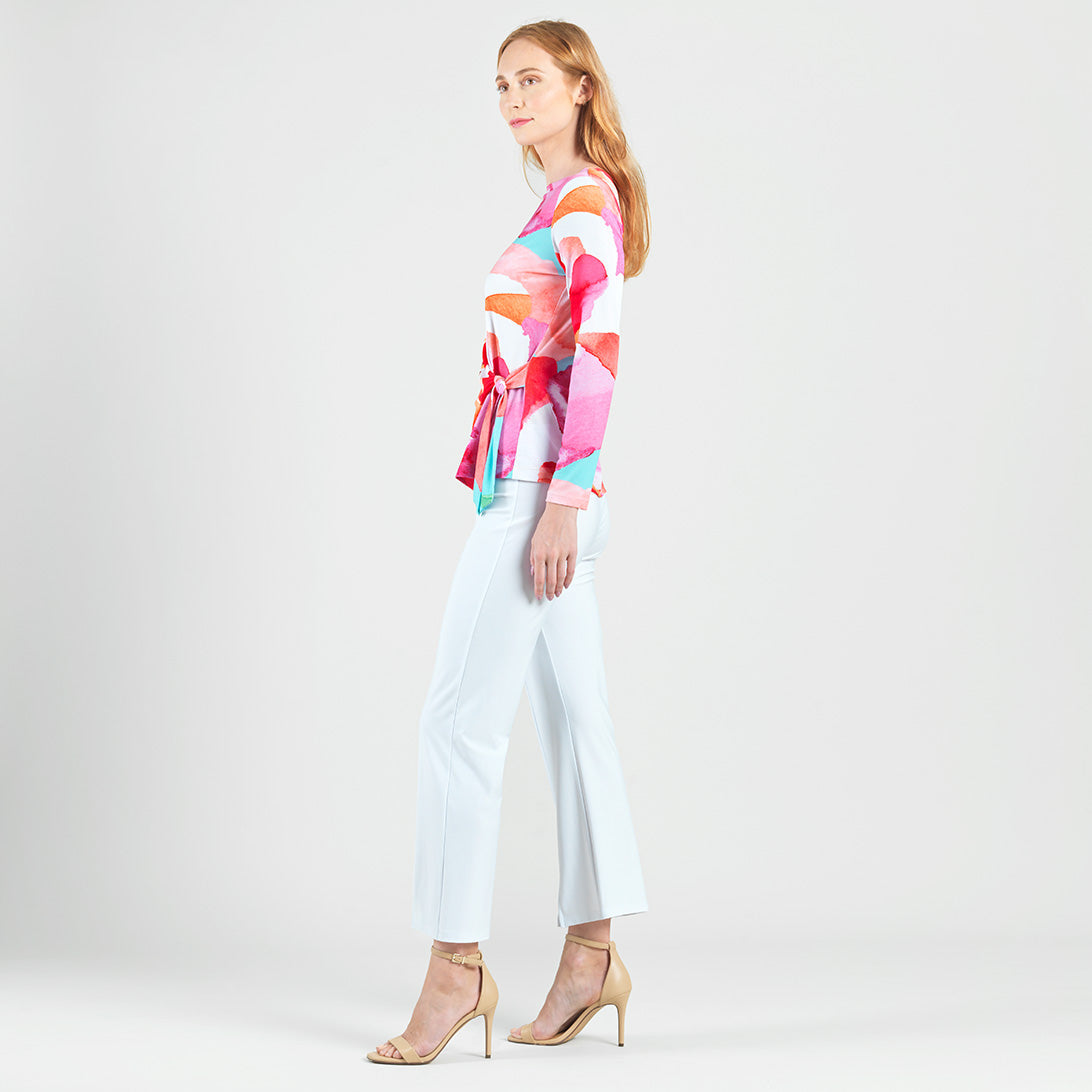 Side Tie Waist Top - Petal Watercolor - Final Sale | Clara Sunwoo