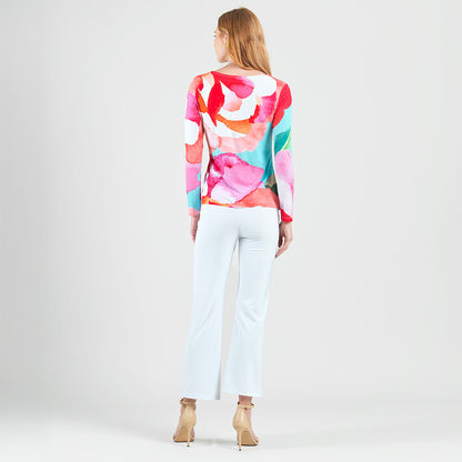 Side Tie Waist Top - Petal Watercolor - Final Sale | Clara Sunwoo