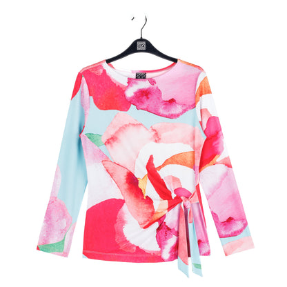 Side Tie Waist Top - Petal Watercolor - Final Sale | Clara Sunwoo