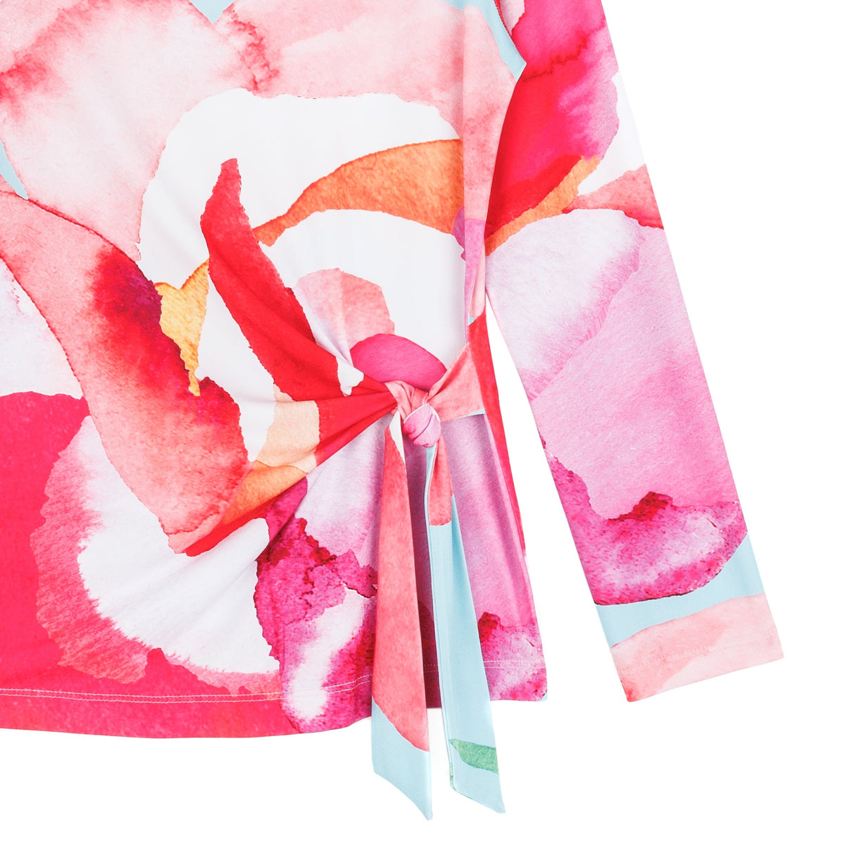 Side Tie Waist Top - Petal Watercolor - Final Sale | Clara Sunwoo