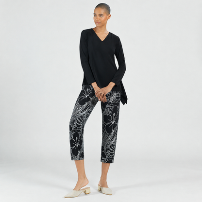 V-Neck Side Flow Top - Black - Final Sale | Clara Sunwoo