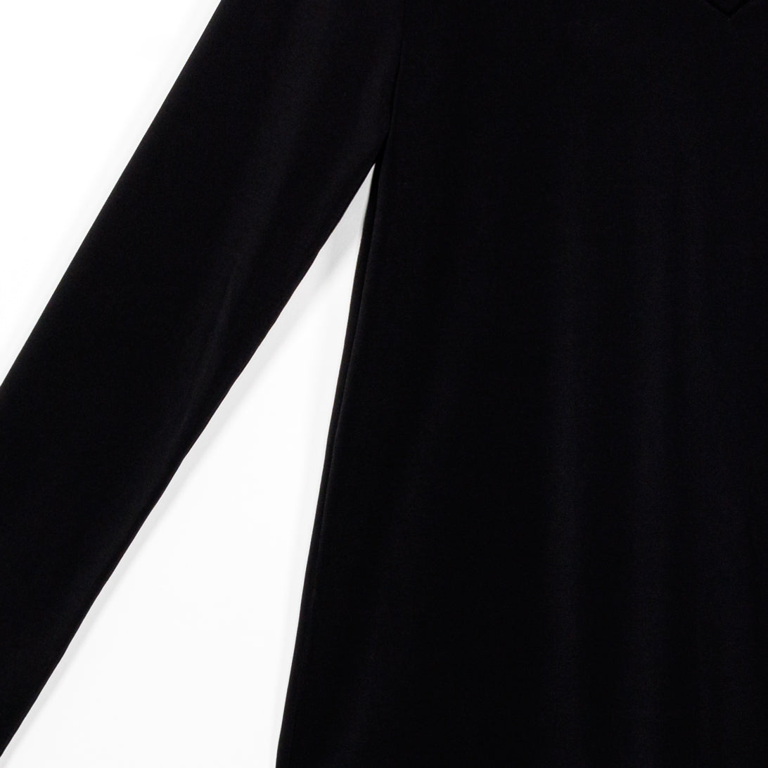 V-Neck Side Flow Top - Black - Final Sale | Clara Sunwoo