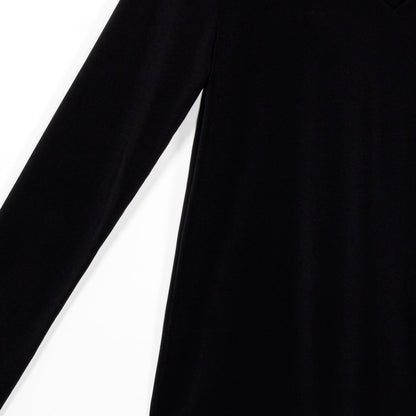 V-Neck Side Flow Top - Black - Final Sale | Clara Sunwoo