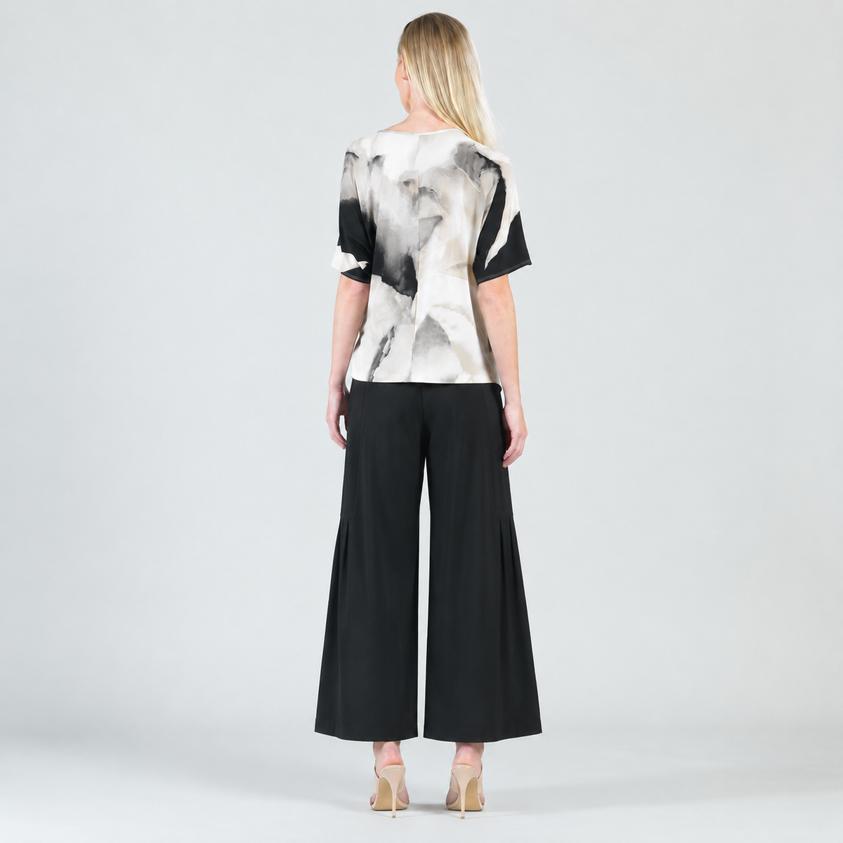 Side Tie Wrap Top - Ivory Watercolor - Final Sale | Clara Sunwoo