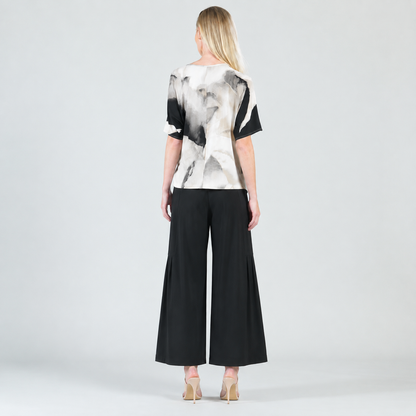 Side Tie Wrap Top - Ivory Watercolor - Final Sale | Clara Sunwoo
