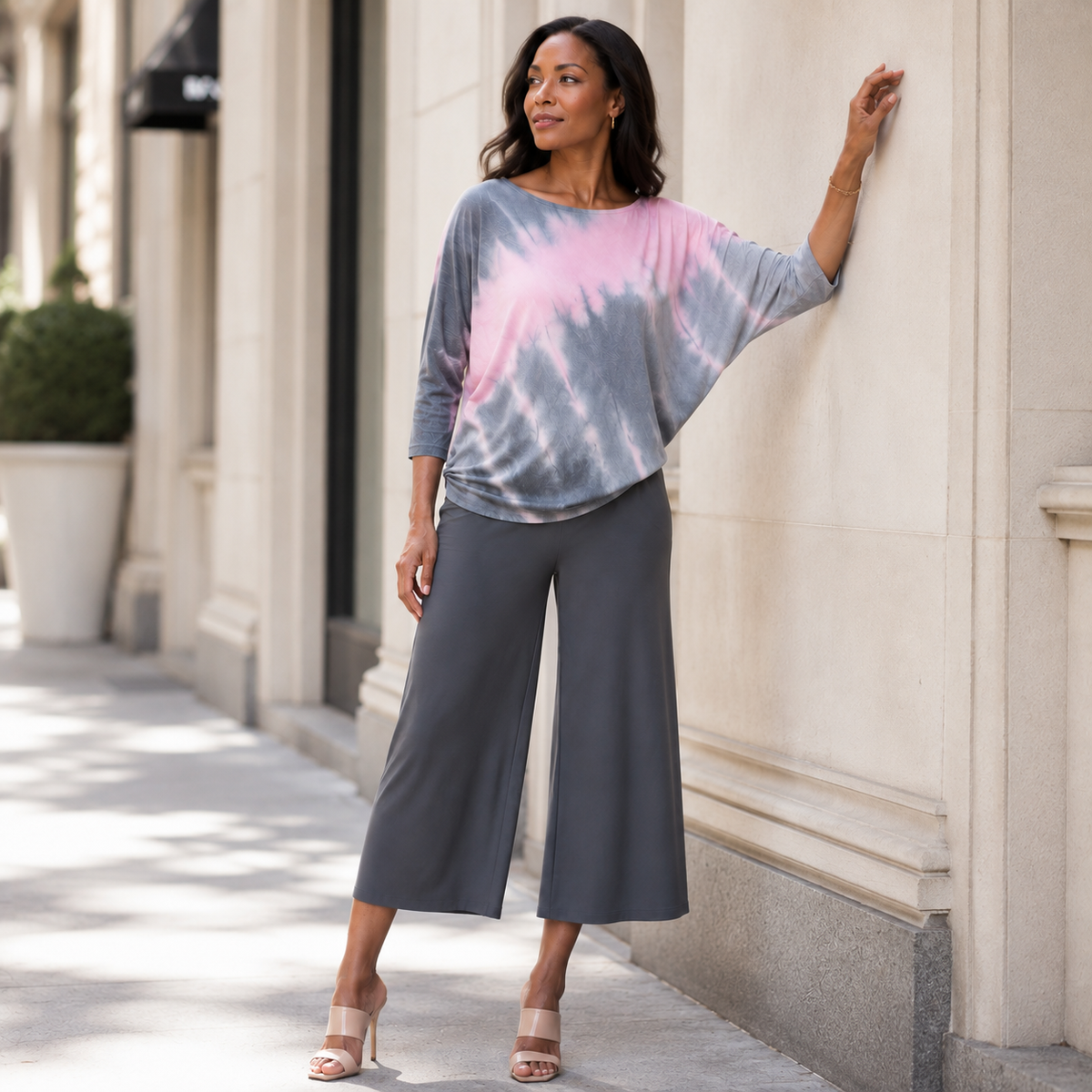 Half & Half Sleeve Top - Blush Ombre - Final Sale | Clara Sunwoo