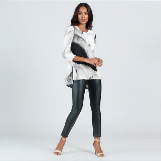 Parachute Hem Tunic - Ivory Watercolor - Final Sale | Clara Sunwoo