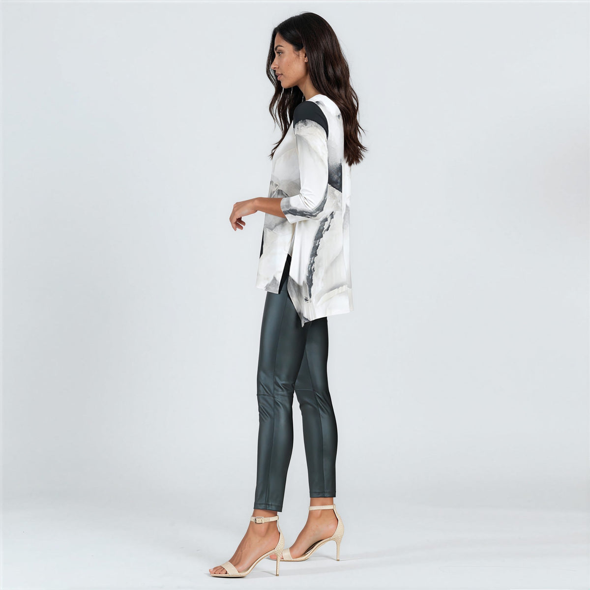 Parachute Hem Tunic - Ivory Watercolor - Final Sale | Clara Sunwoo