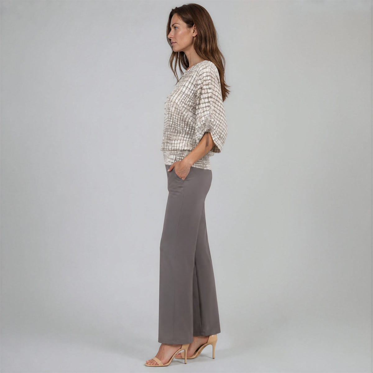 Shimmer Textile - Pull-Tie Cuff Blouson Top - Croc Scale - Final Sale | Clara Sunwoo