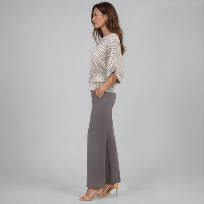 Shimmer Textile - Pull-Tie Cuff Blouson Top - Croc Scale - Final Sale | Clara Sunwoo