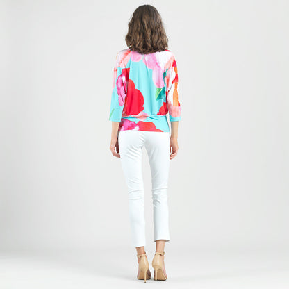 Open Shoulder Blouson Waist Top - Petal Watercolor - Final Sale! | Clara Sunwoo