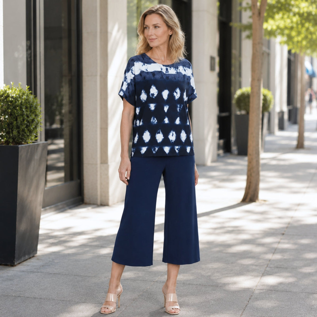 Back Cut Out Top - Diamond Navy - Final Sale | Clara Sunwoo