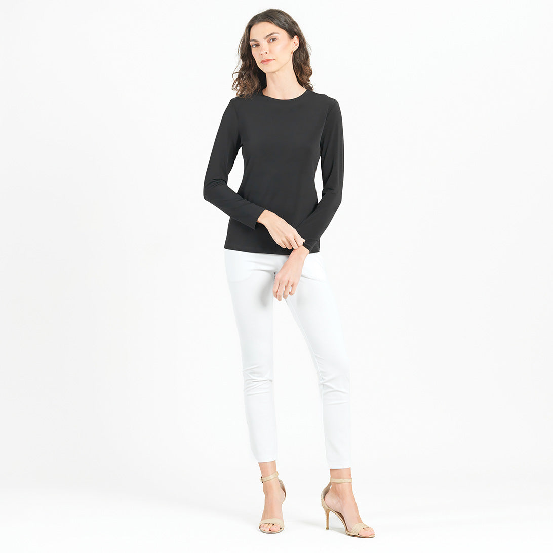 Signature Crew Neck Top - Black - Final Sale | Clara Sunwoo