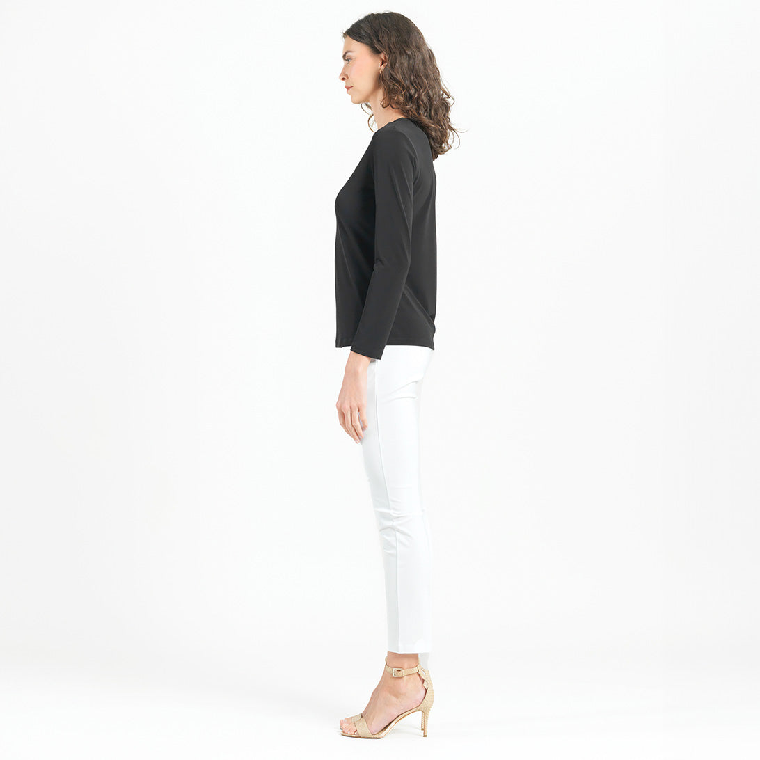 Signature Crew Neck Top - Black - Final Sale | Clara Sunwoo