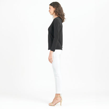 Signature Crew Neck Top - Black - Final Sale | Clara Sunwoo