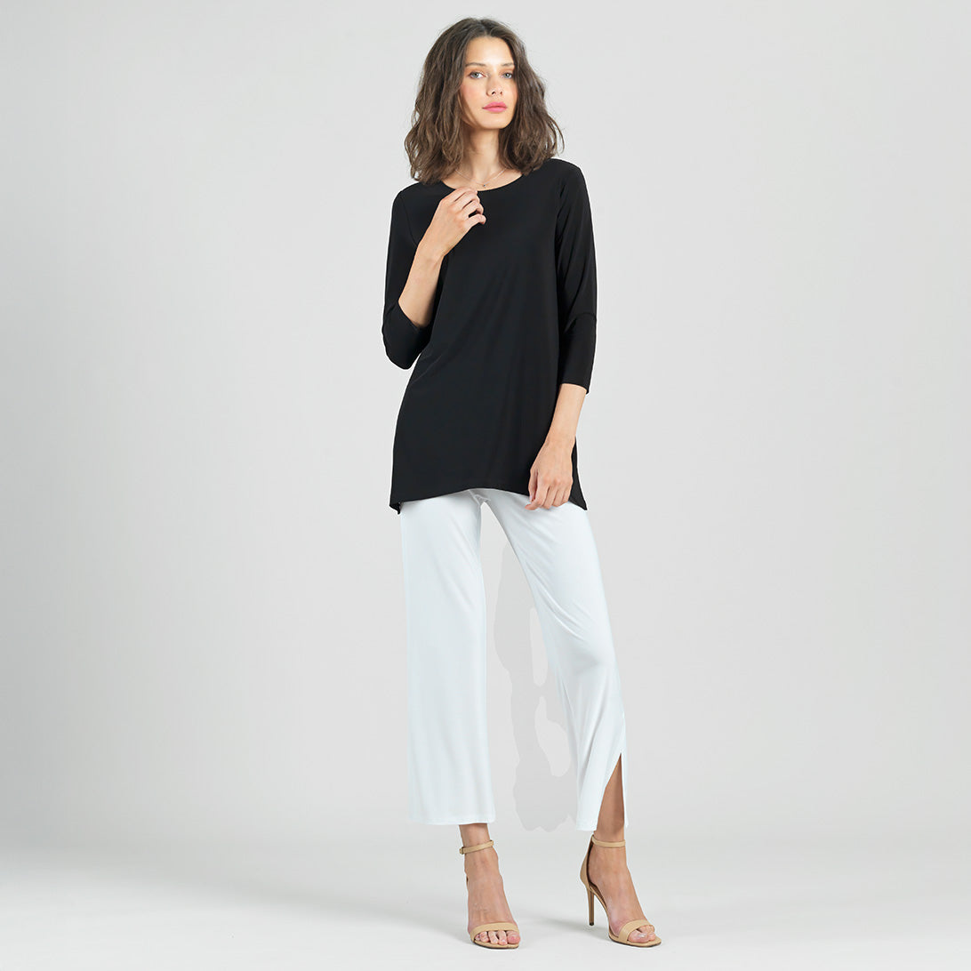 Side Vent Kerchief Hem Tunic - Black - Final Sale | Clara Sunwoo