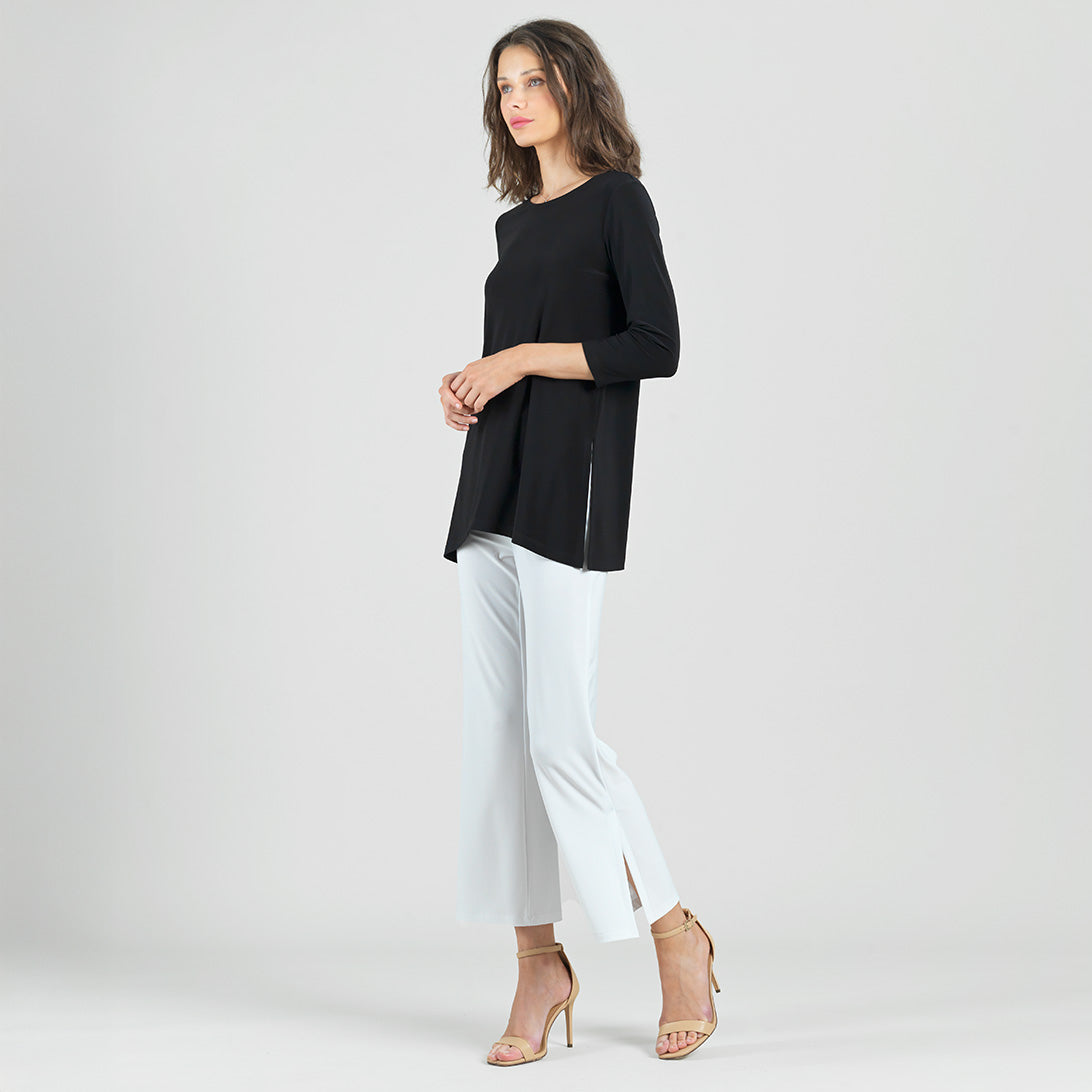 Side Vent Kerchief Hem Tunic - Black - Final Sale | Clara Sunwoo
