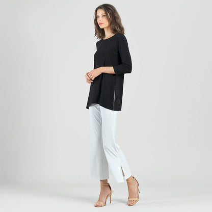 Side Vent Kerchief Hem Tunic - Black - Final Sale | Clara Sunwoo