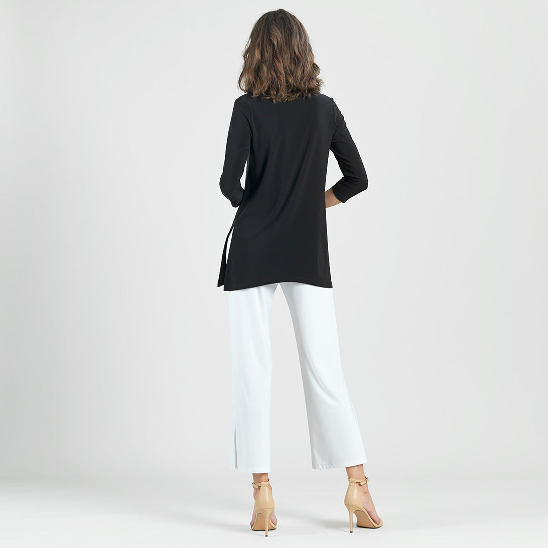 Side Vent Kerchief Hem Tunic - Black - Final Sale | Clara Sunwoo