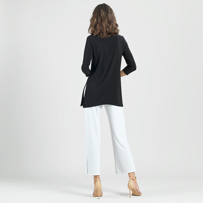 Side Vent Kerchief Hem Tunic - Black - Final Sale | Clara Sunwoo
