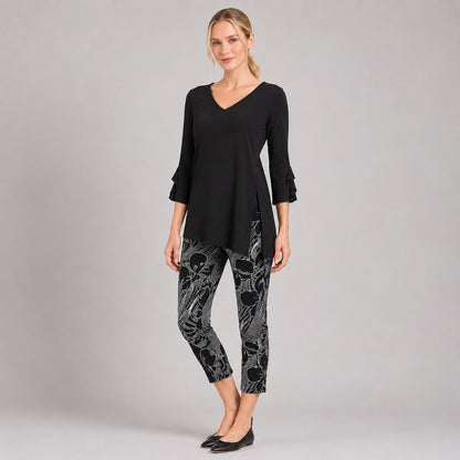 Flutter Cuff Side Vent Tunic - Black - Final Sale! | Clara Sunwoo