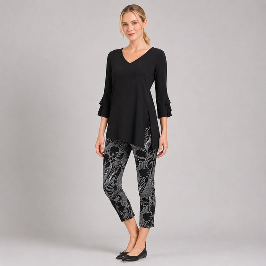 Flutter Cuff Side Vent Tunic - Black - Final Sale! | Clara Sunwoo
