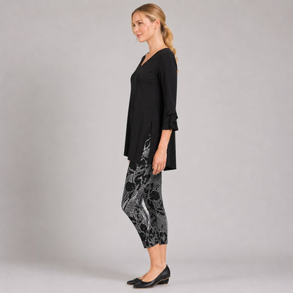 Flutter Cuff Side Vent Tunic - Black - Final Sale! | Clara Sunwoo