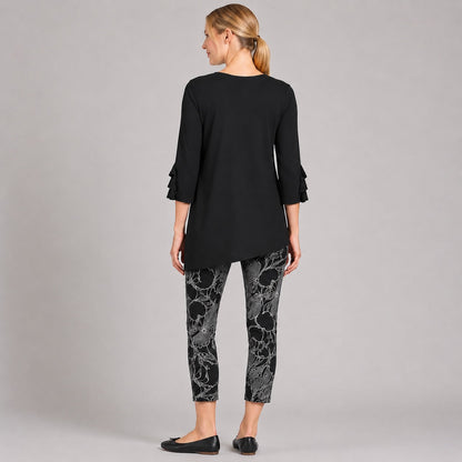 Flutter Cuff Side Vent Tunic - Black - Final Sale! | Clara Sunwoo