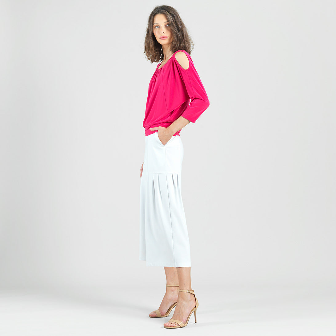 Open Shoulder Blouson Waist Top - Hot Pink - Final Sale! | Clara Sunwoo