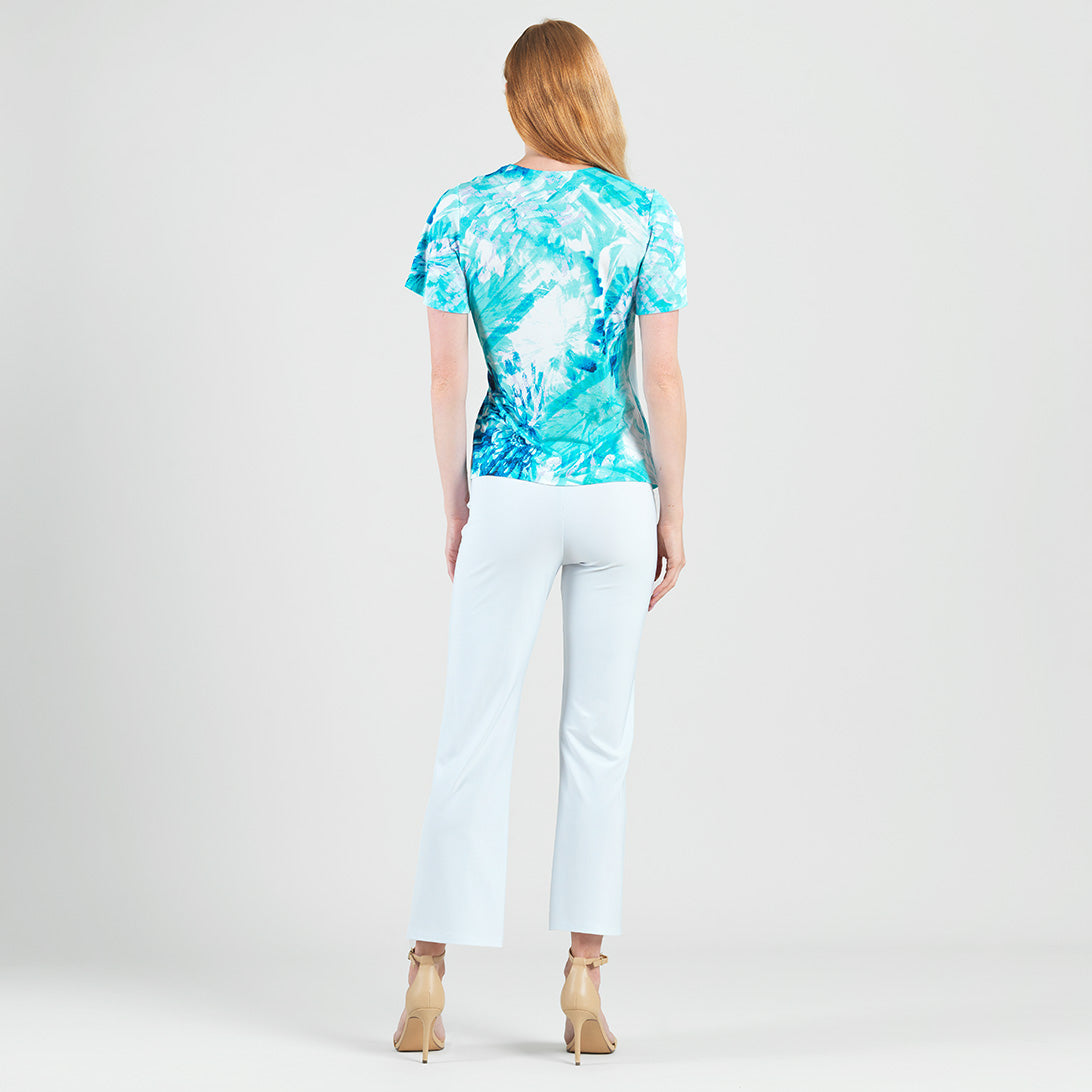 Surplice Faux Wrap Side Tie Top - Ocean Petal - Final Sale | Clara Sunwoo