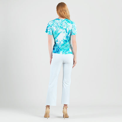 Surplice Faux Wrap Side Tie Top - Ocean Petal - Final Sale | Clara Sunwoo