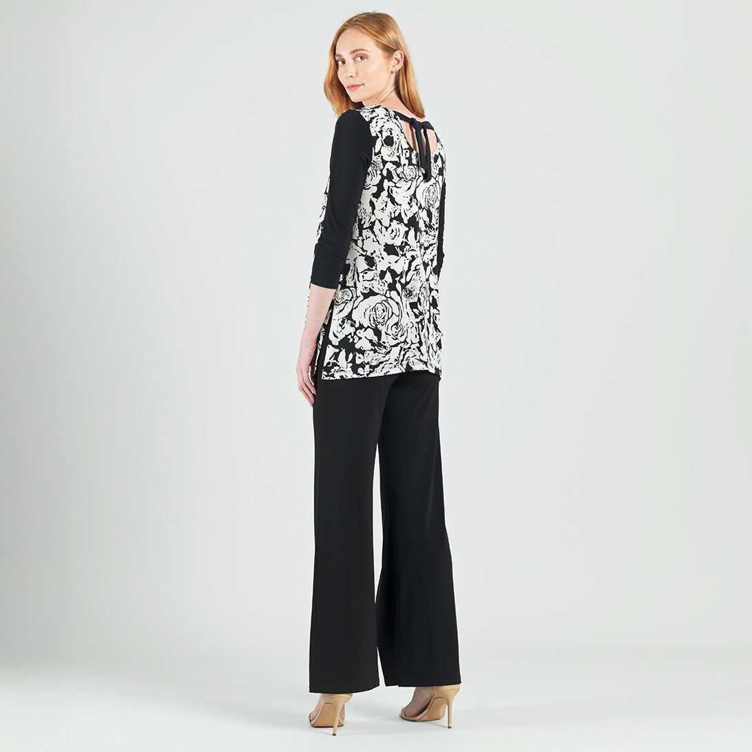 Back Tie Side Vent Tunic - Abstract Rose - Final Sale | Clara Sunwoo