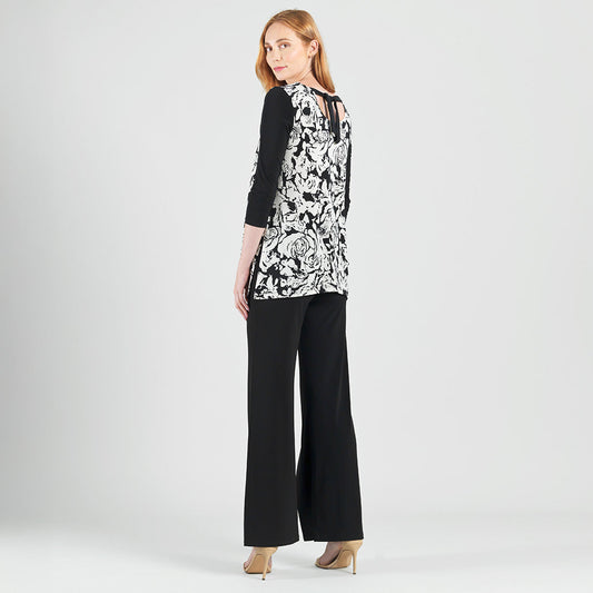Back Tie Side Vent Tunic - Abstract Rose - Final Sale | Clara Sunwoo