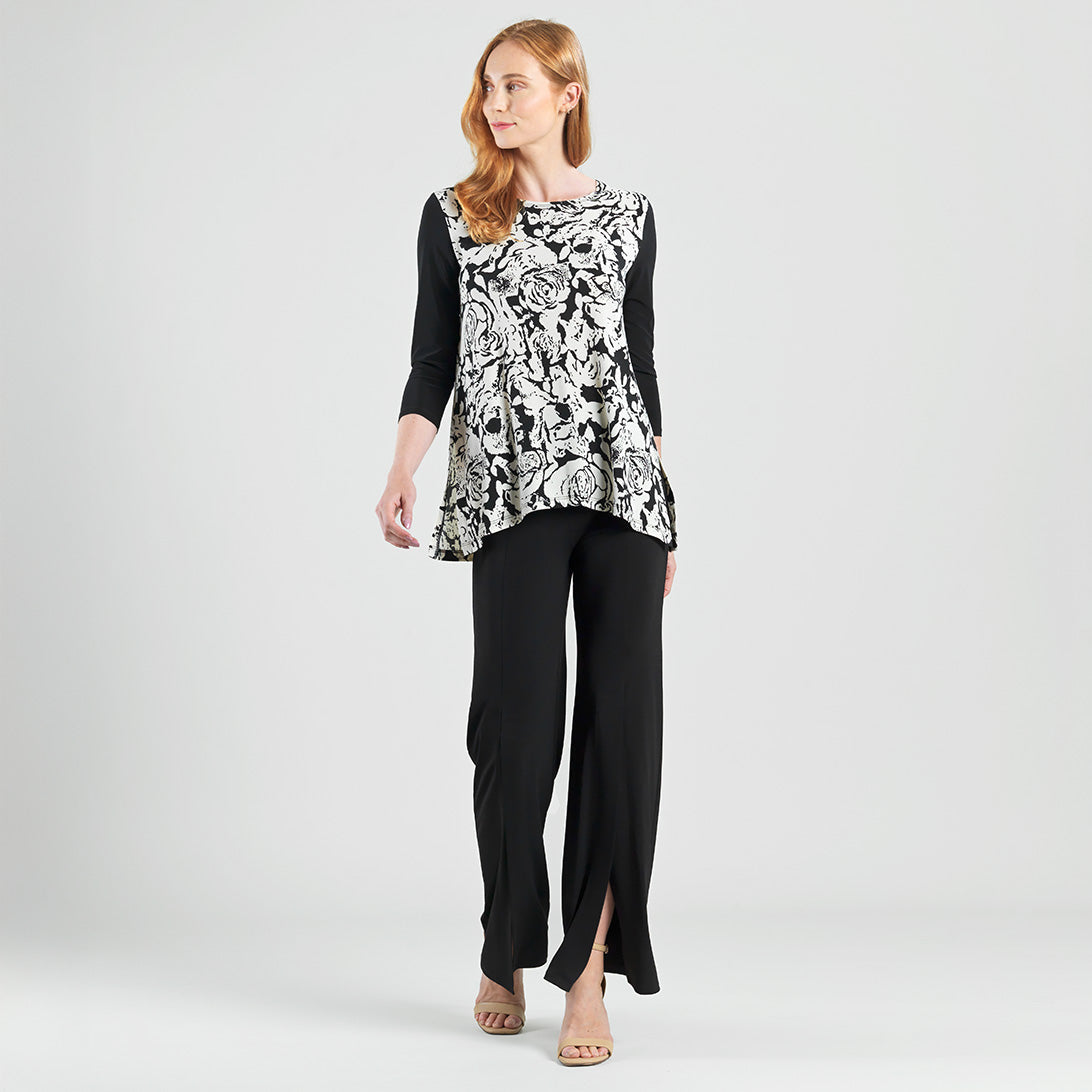 Back Tie Side Vent Tunic - Abstract Rose - Final Sale | Clara Sunwoo
